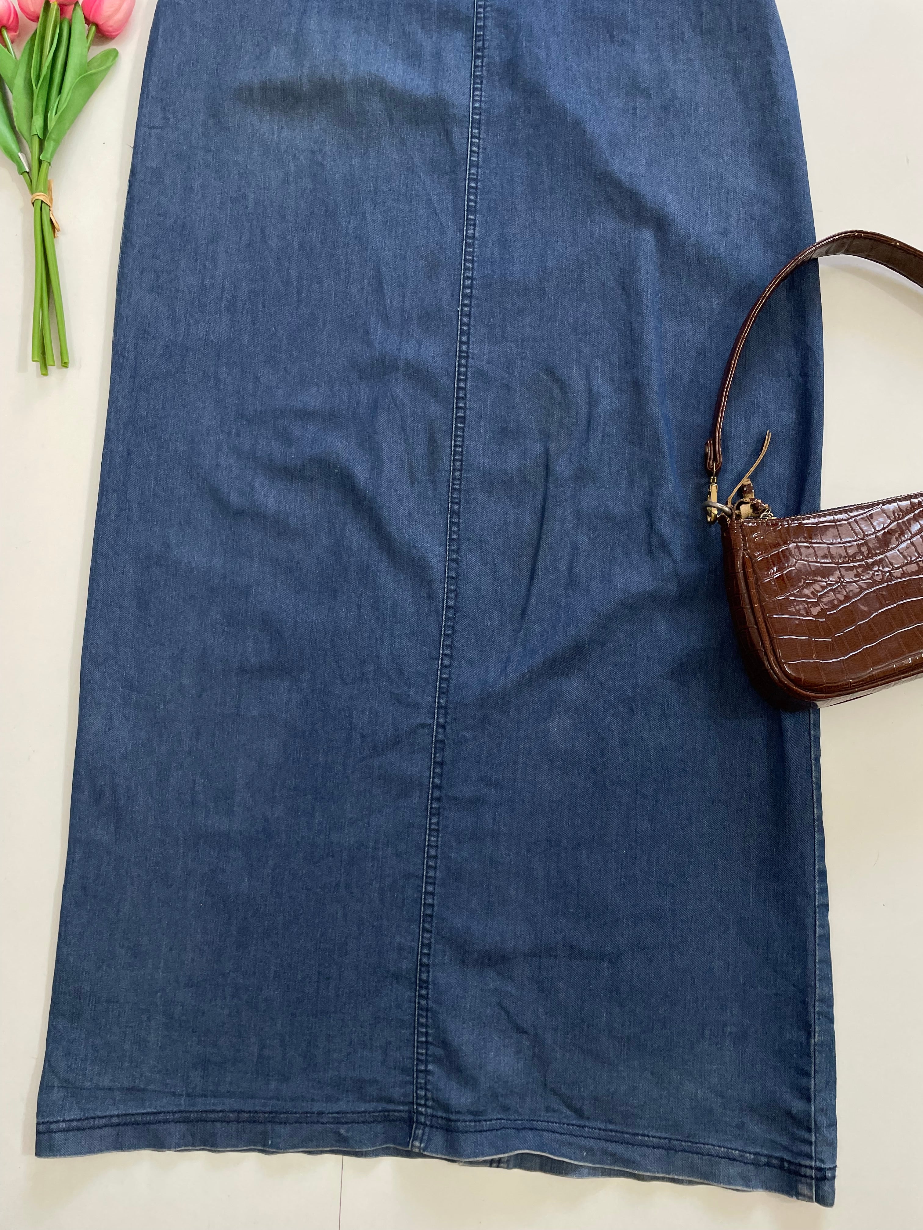 Toos Denim Long Skirt-Waist 38 - Image 3