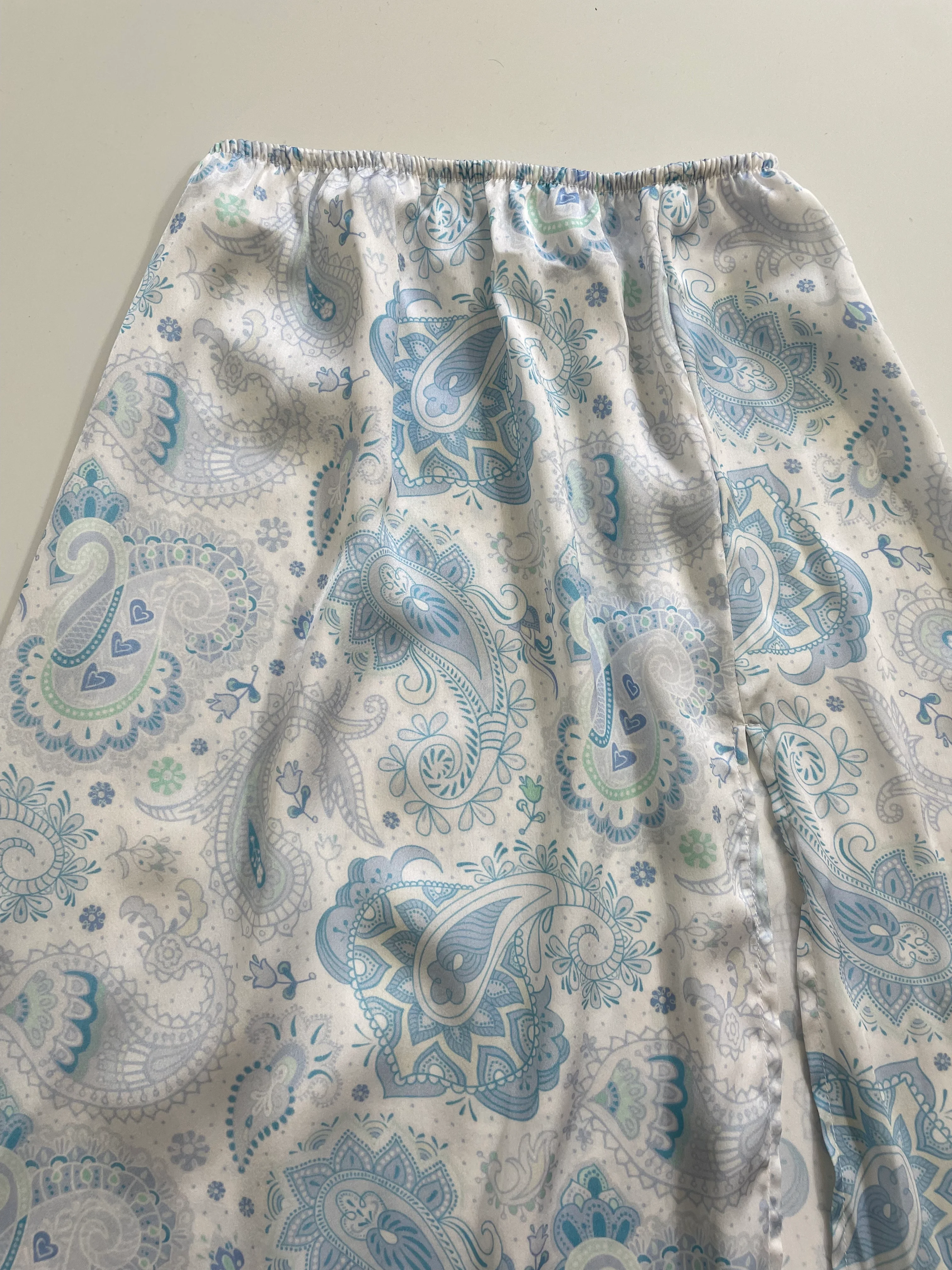 Satin Paisley Slit Skirt - Image 3
