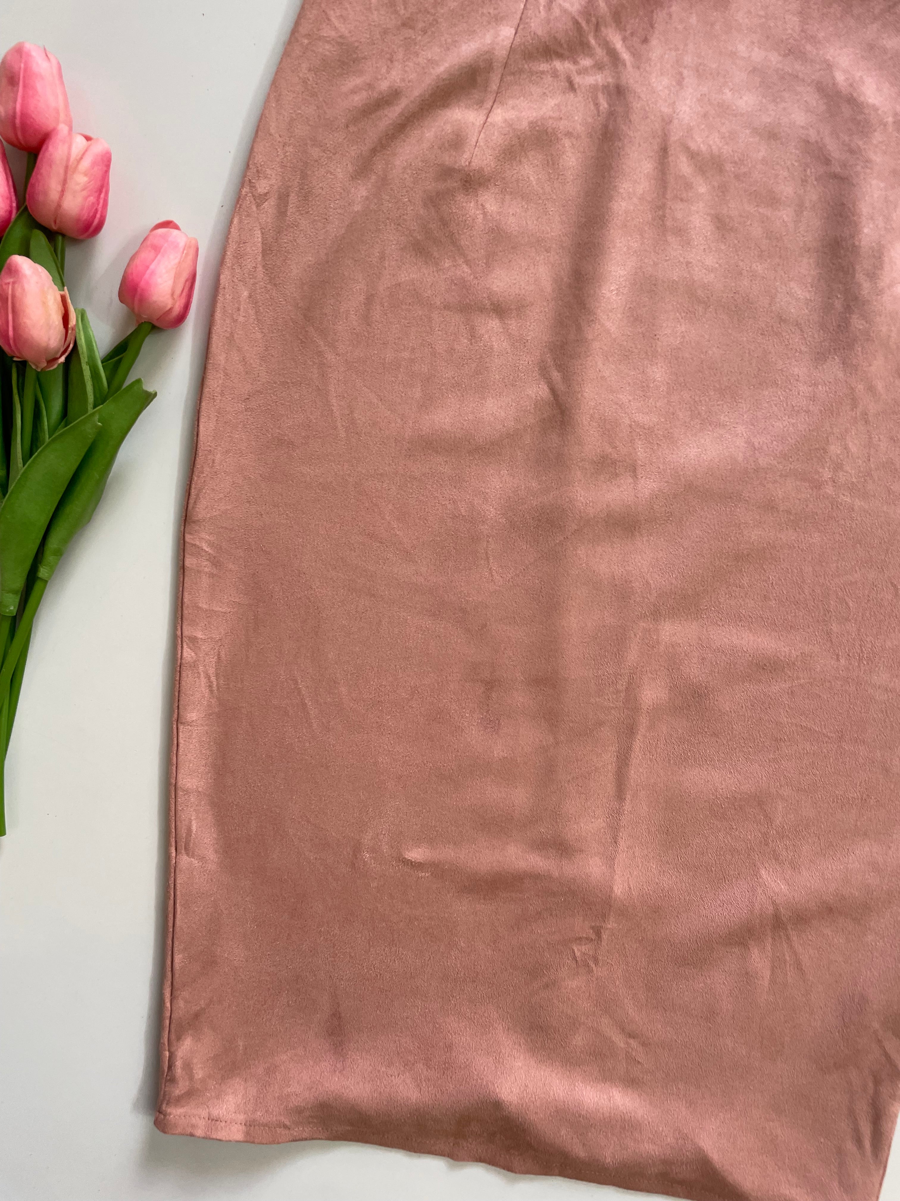 MISSGUIDED MELON PINK SUEDE SKIRT - WAIST 28 - Image 3